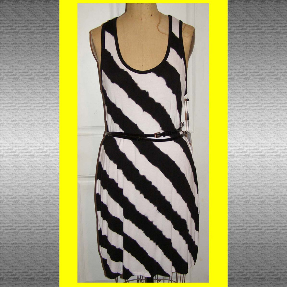 Nwt Calvin Klein jersey striped dress sz 12 Larg